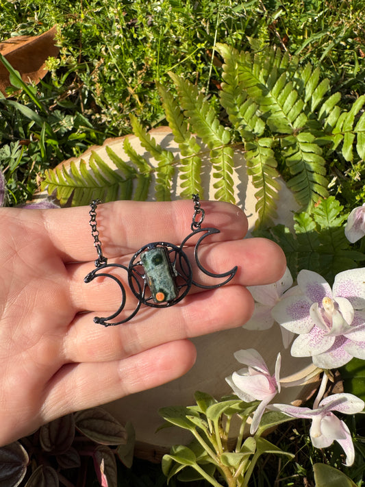 Moonstone or labradorite Moon Goddess Necklace custom