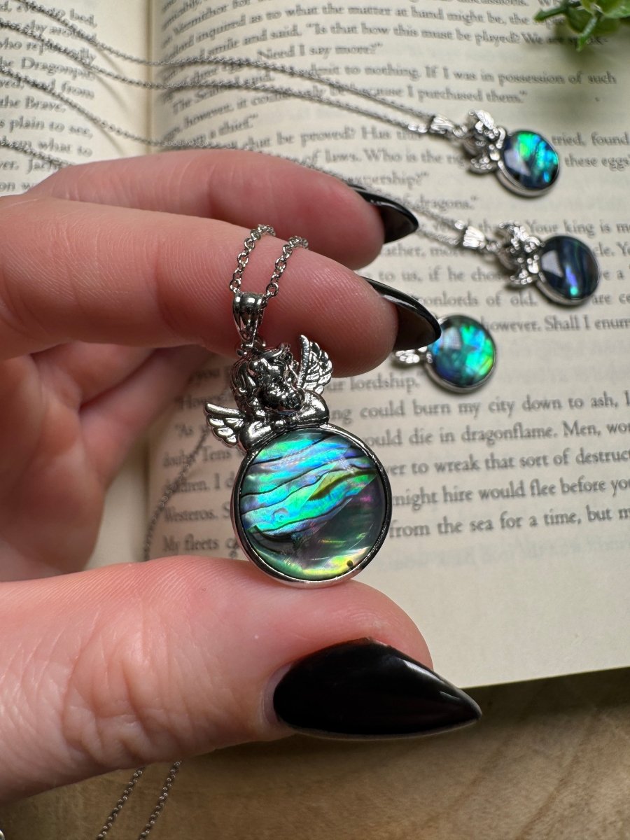 Abalone Shell Cherub Necklace Adjustable | Copper Ashes