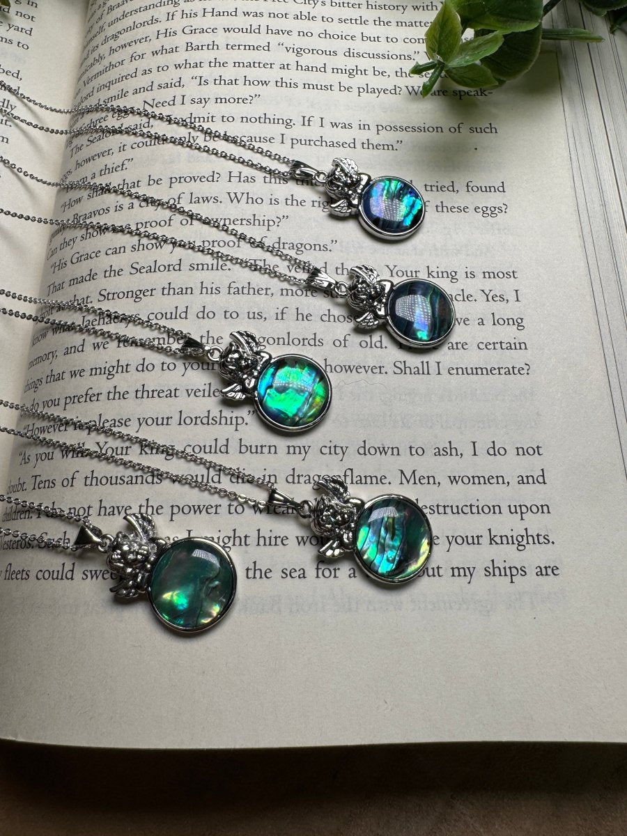 Abalone Shell Cherub Necklace Adjustable | Copper Ashes