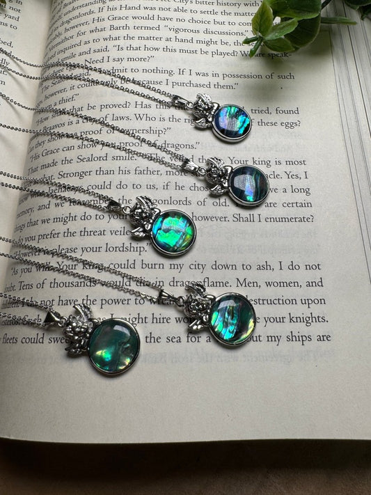 Abalone Shell Cherub Necklace Adjustable | Copper Ashes