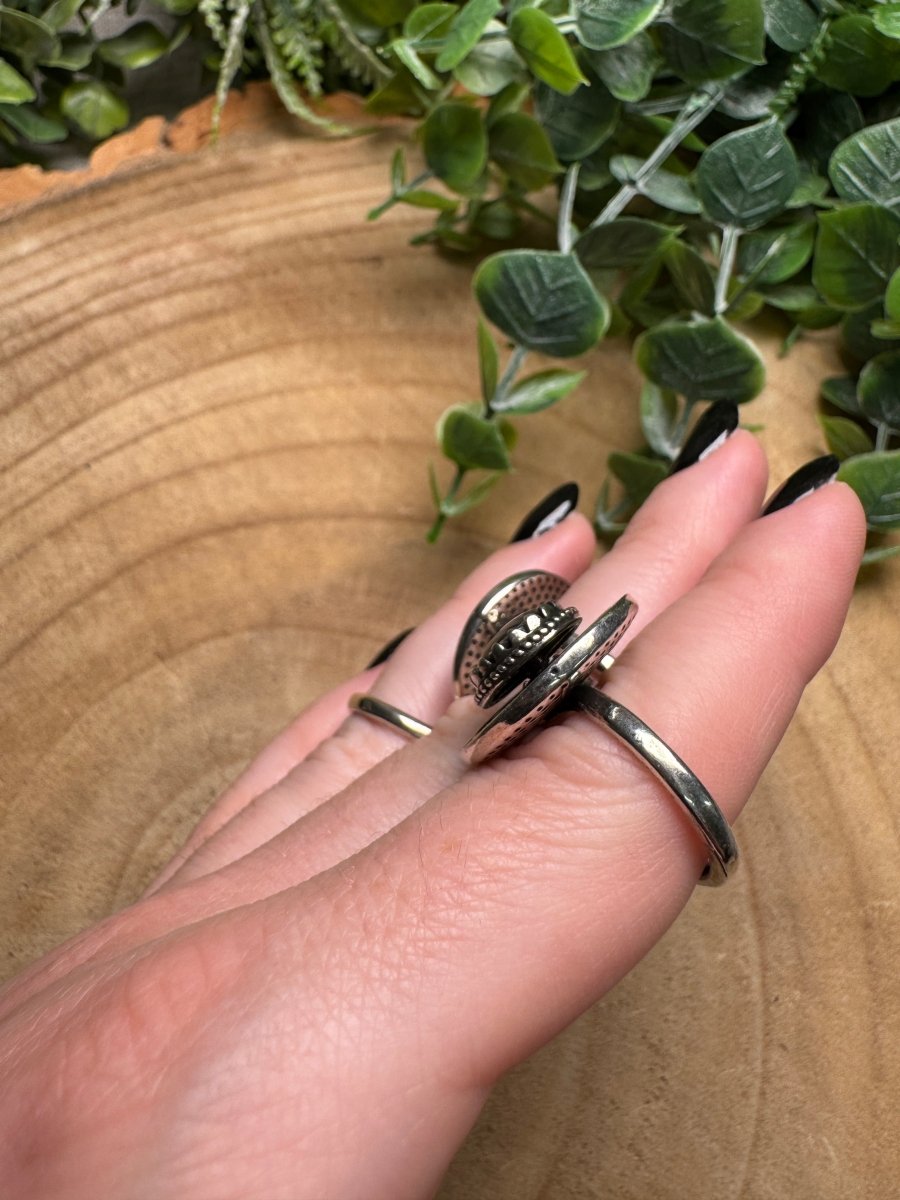 Abalone Shell Fidget Spinner Ring Adjustable | Copper Ashes