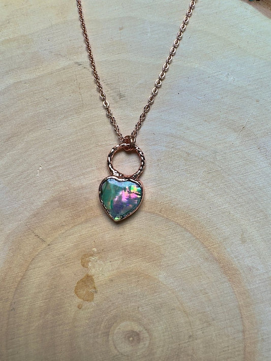 Abalone Shell Heart Necklace | Copper Ashes
