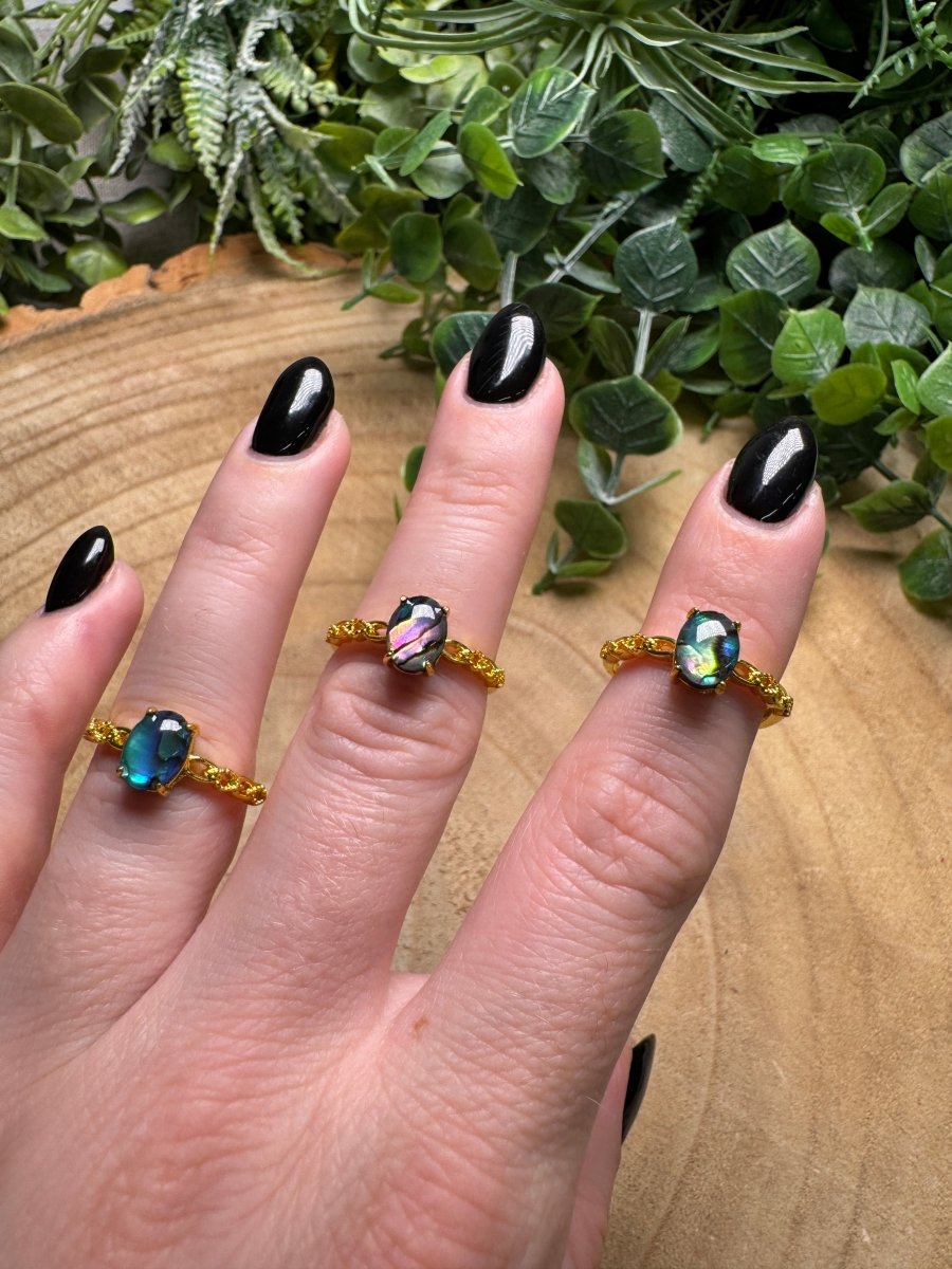 Abalone Shell Ring Adjustable | Copper Ashes