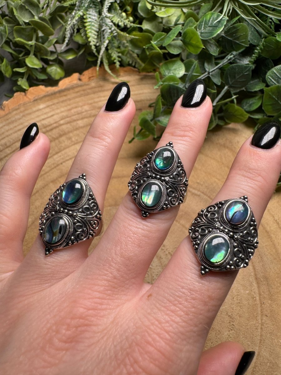 Abalone Shell Ring Adjustable | Copper Ashes