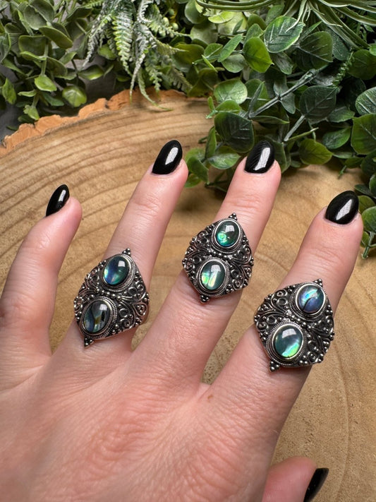 Abalone Shell Ring Adjustable | Copper Ashes