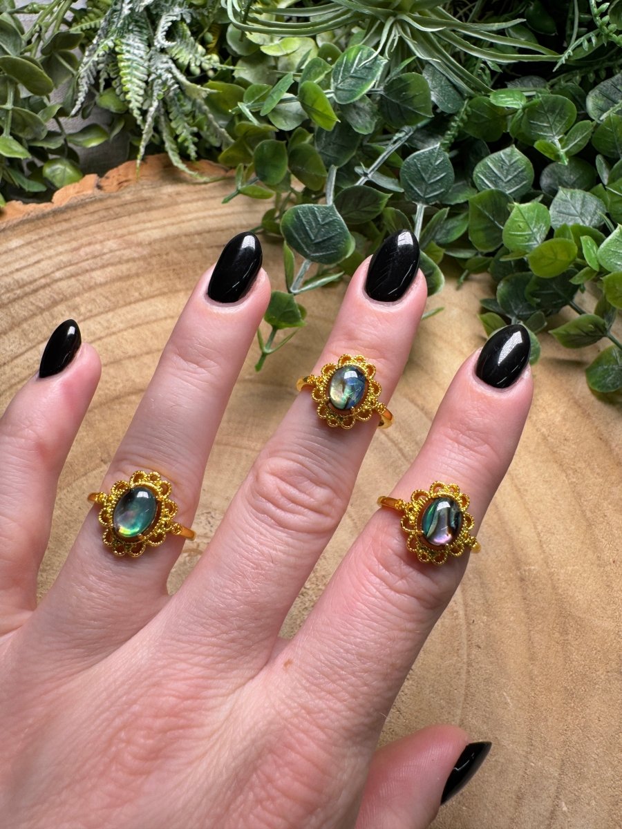 Abalone Shell Ring Adjustable | Copper Ashes