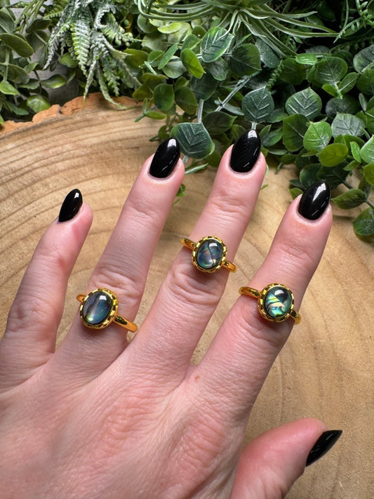 Abalone Shell Ring Adjustable | Copper Ashes