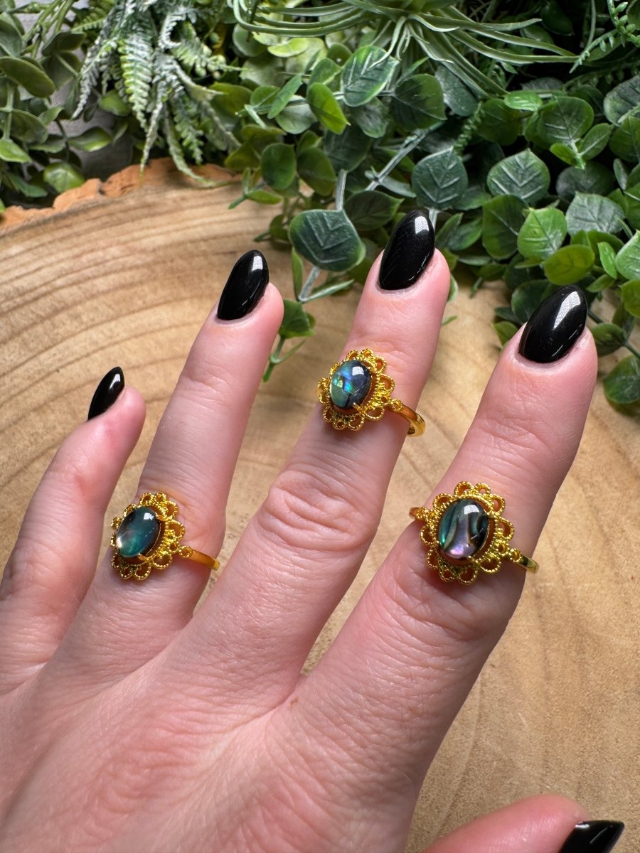 Abalone Shell Ring Adjustable | Copper Ashes