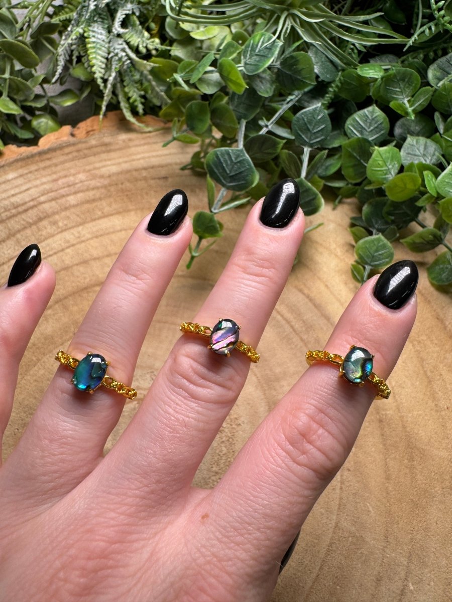 Abalone Shell Ring Adjustable | Copper Ashes