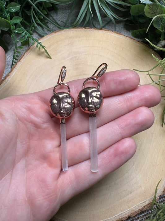 Addison - Selenite Goddess Earrings | Copper Ashes