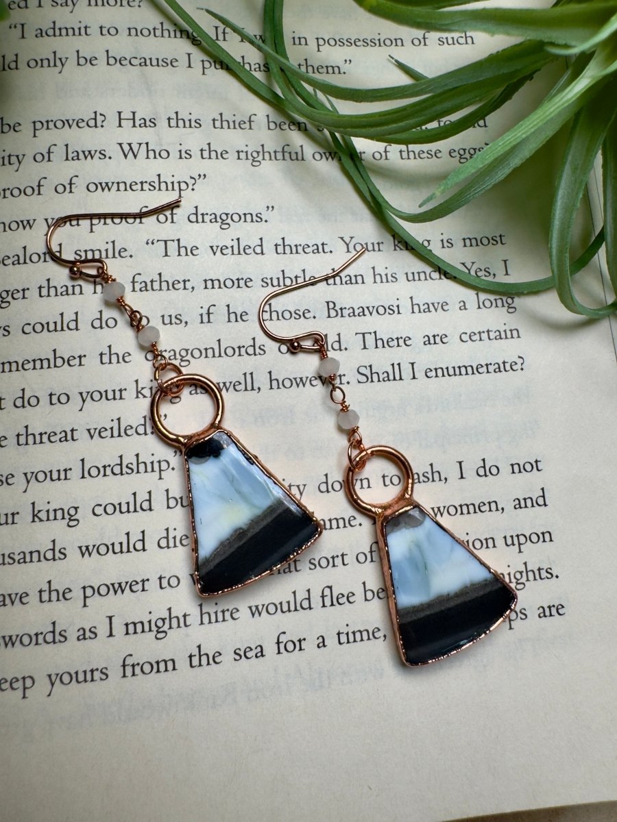 Agate Dangle Earrings | Copper Ashes