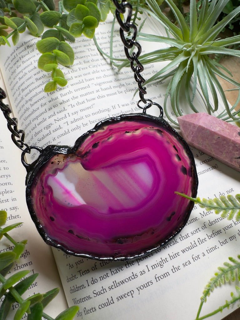 Agate Slice Statement Necklace | Copper Ashes