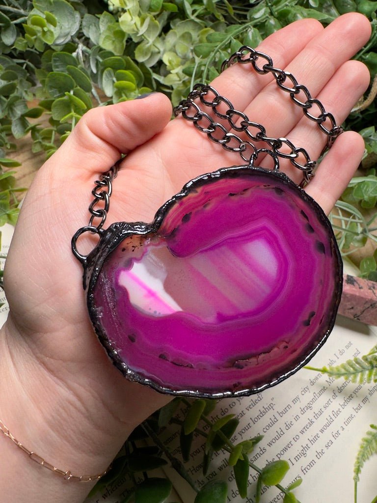 Agate Slice Statement Necklace | Copper Ashes