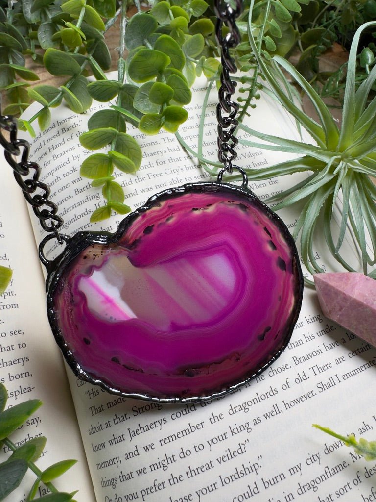 Agate Slice Statement Necklace | Copper Ashes