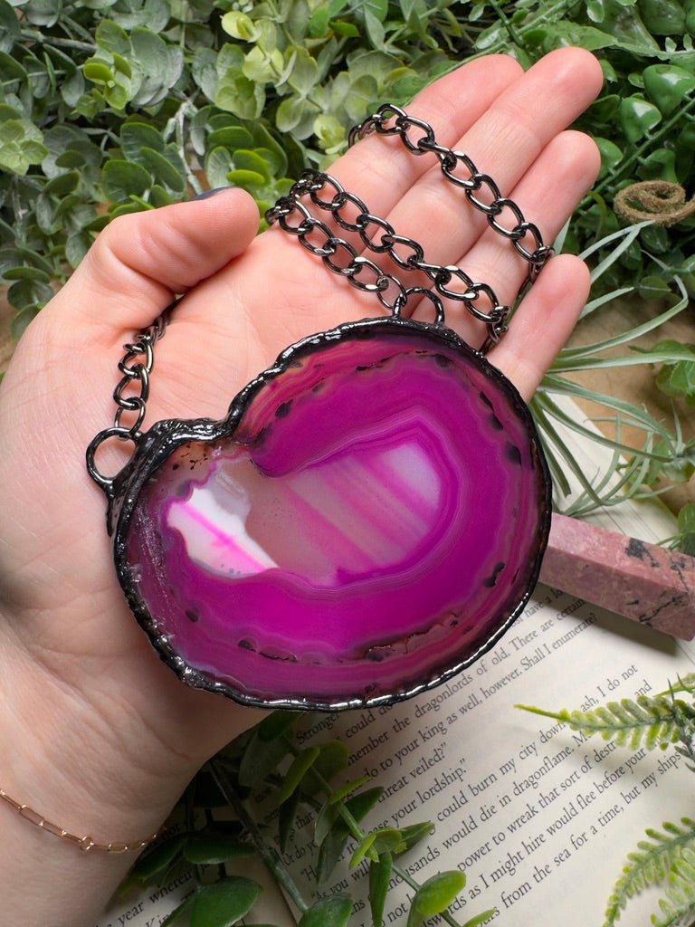 Agate Slice Statement Necklace | Copper Ashes