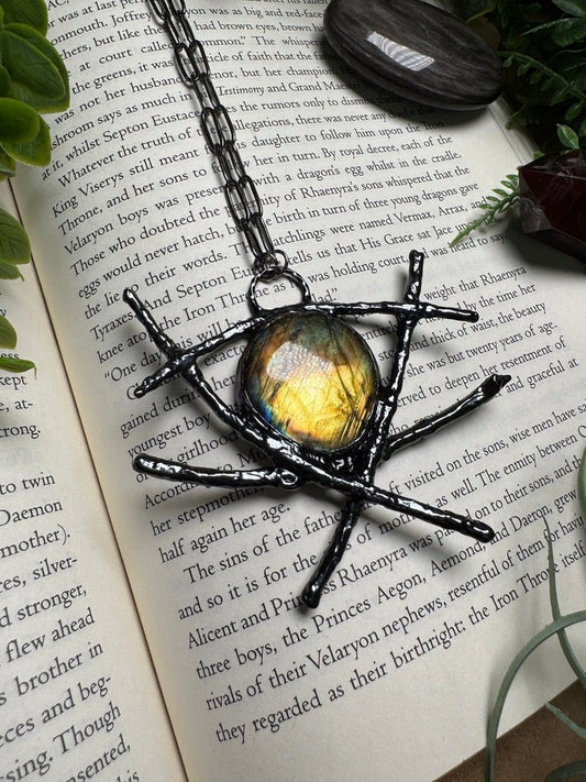 Agatha - Labradorite and Stick Necklace | Copper Ashes