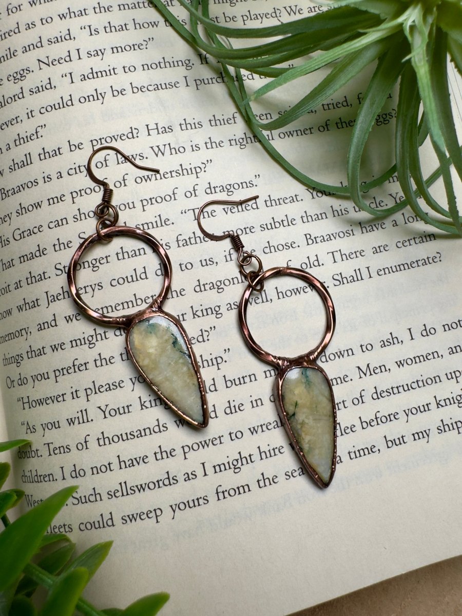 Amazonite Dangle Earrings | Copper Ashes