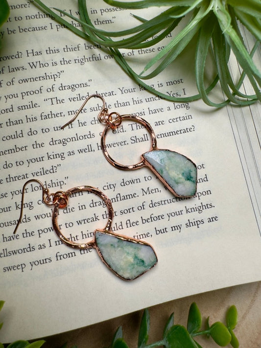 Amazonite Dangle Earrings | Copper Ashes