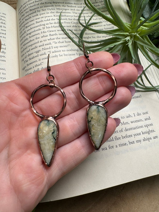 Amazonite Dangle Earrings | Copper Ashes