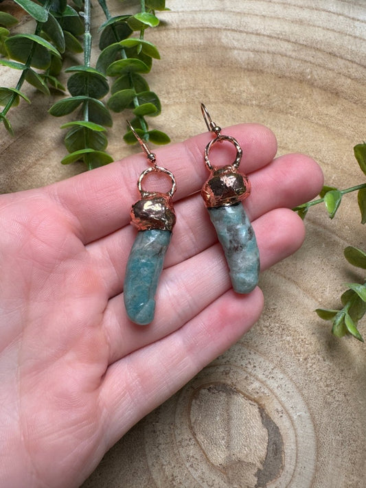 Amazonite Penis Earrings | Copper Ashes