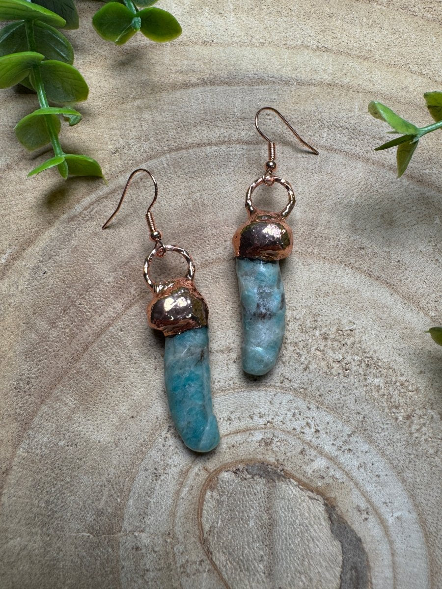 Amazonite Penis Earrings | Copper Ashes