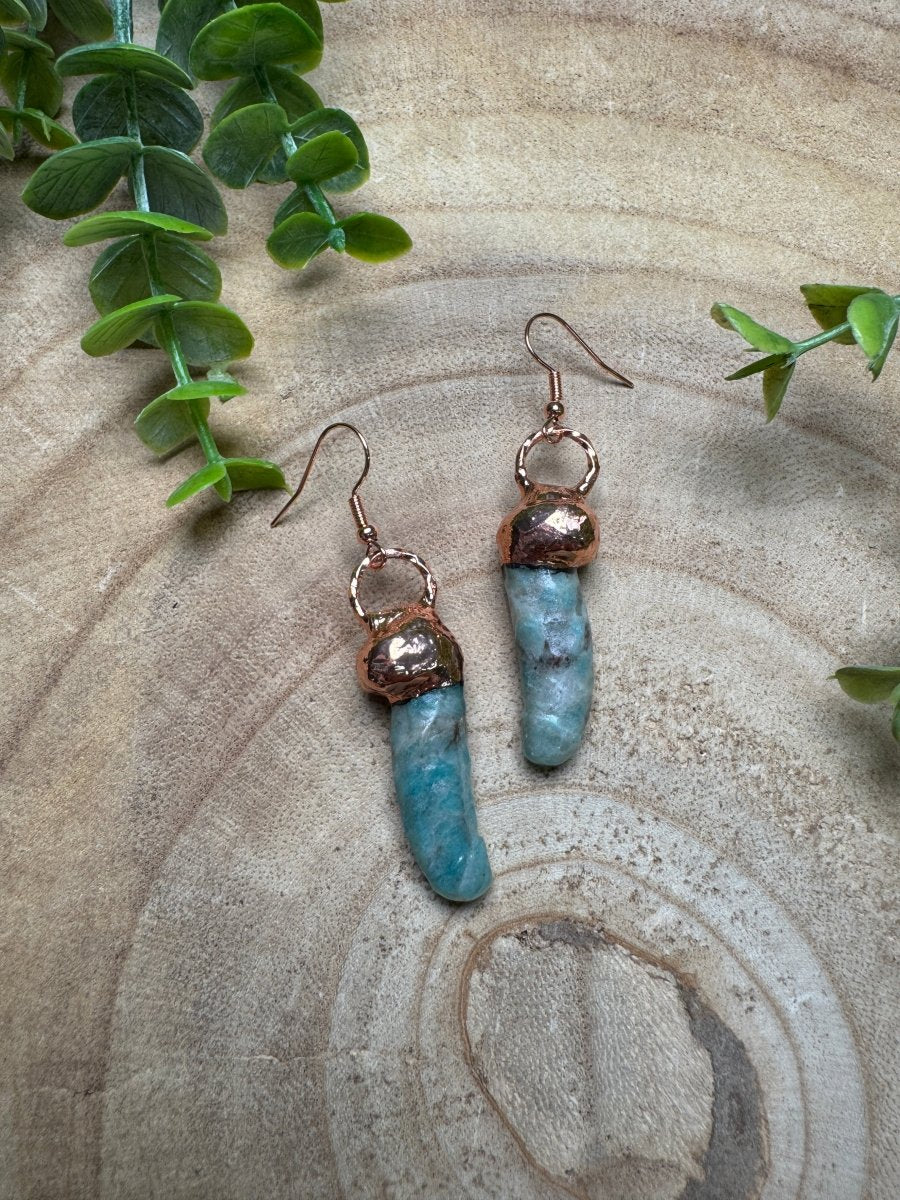 Amazonite Penis Earrings | Copper Ashes