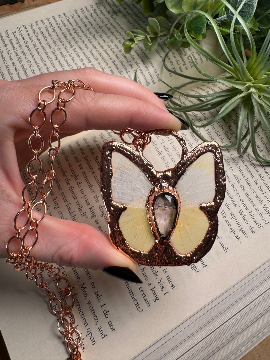 Amethyst Butterfly Necklace | Copper Ashes