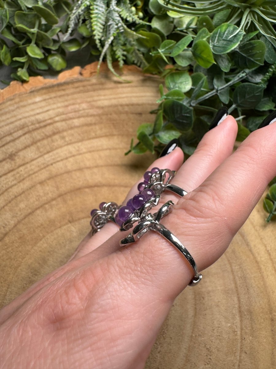 Amethyst Fidget Spinner Ring Adjustable | Copper Ashes