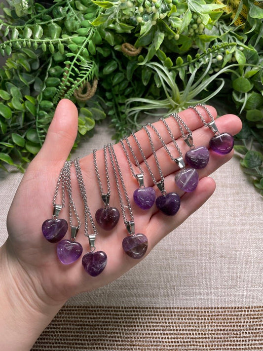 Amethyst Heart Necklace | Copper Ashes