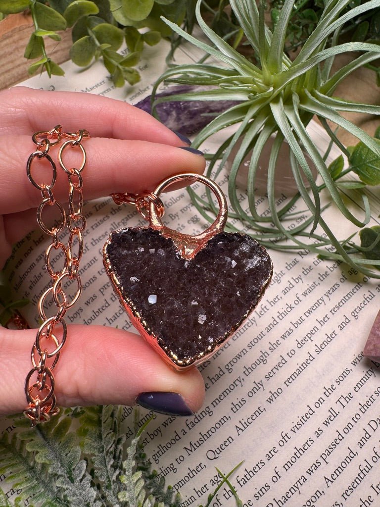 Amethyst Heart Necklace | Copper Ashes