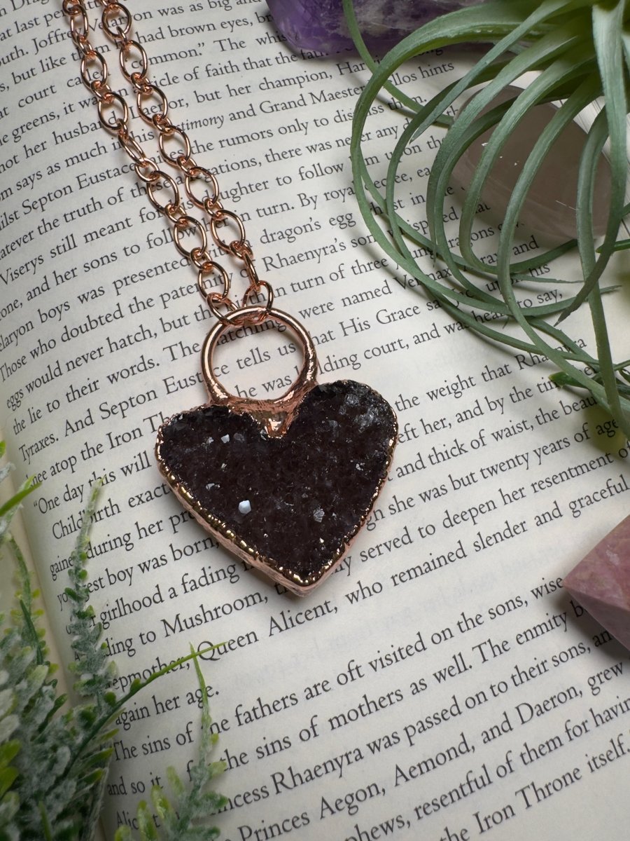 Amethyst Heart Necklace | Copper Ashes