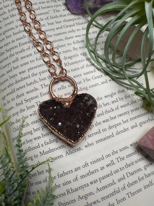Amethyst Heart Necklace | Copper Ashes