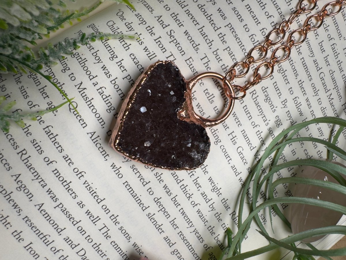 Amethyst Heart Necklace | Copper Ashes
