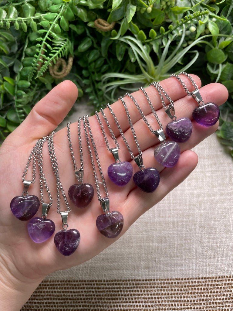 Amethyst Heart Necklace | Copper Ashes