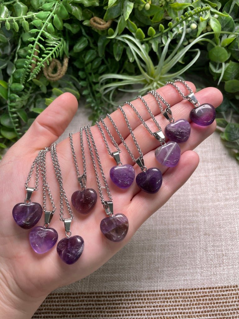 Amethyst Heart Necklace | Copper Ashes
