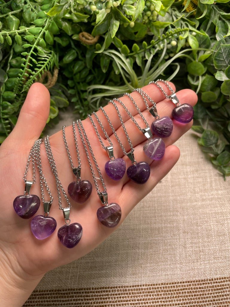 Amethyst Heart Necklace | Copper Ashes