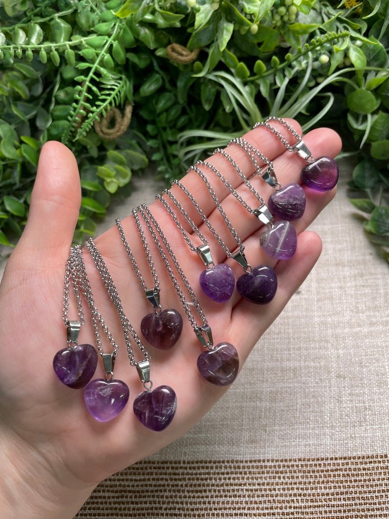 Amethyst Heart Necklace | Copper Ashes