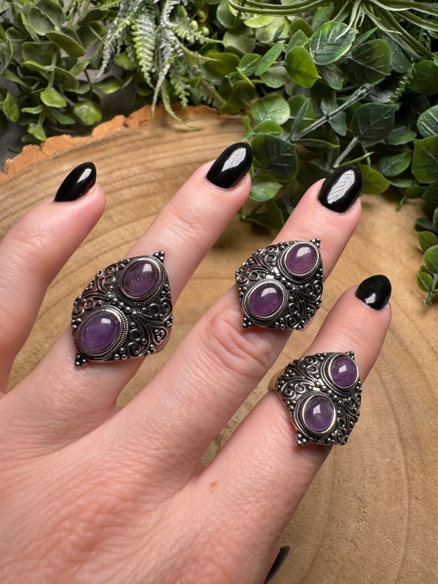 Amethyst Ring Adjustable | Copper Ashes