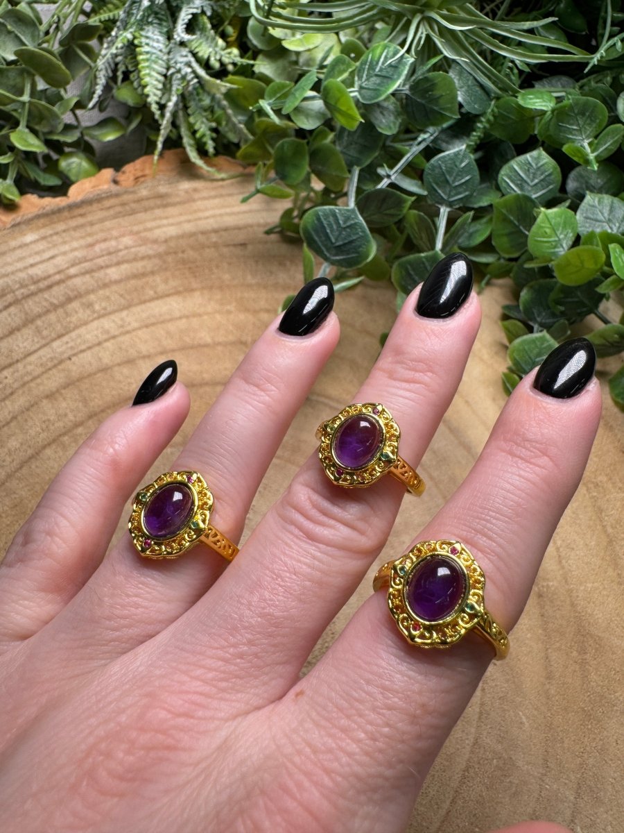 Amethyst Ring Adjustable | Copper Ashes