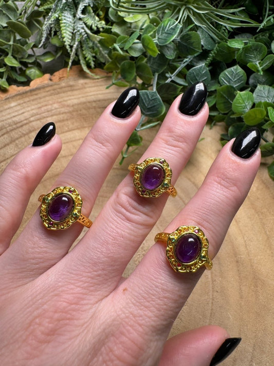 Amethyst Ring Adjustable | Copper Ashes