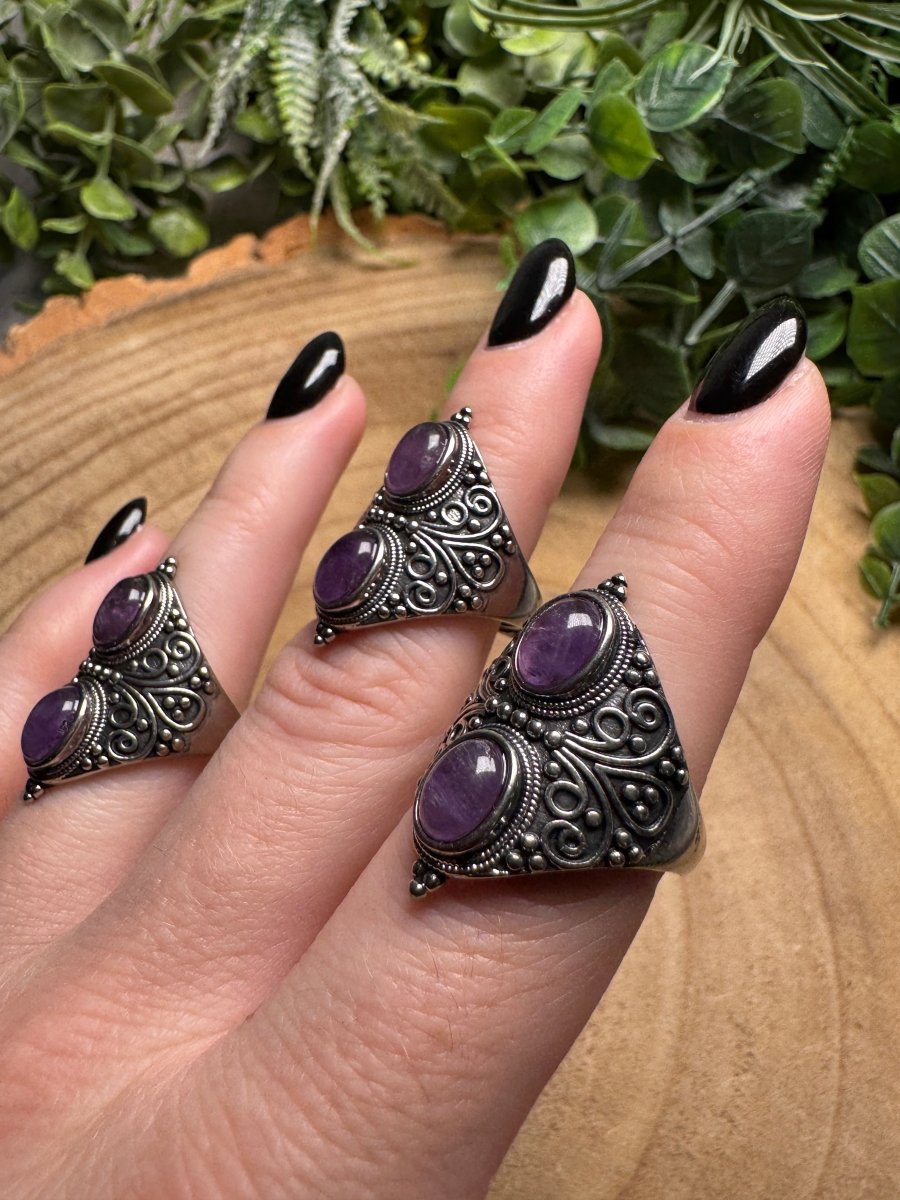 Amethyst Ring Adjustable | Copper Ashes