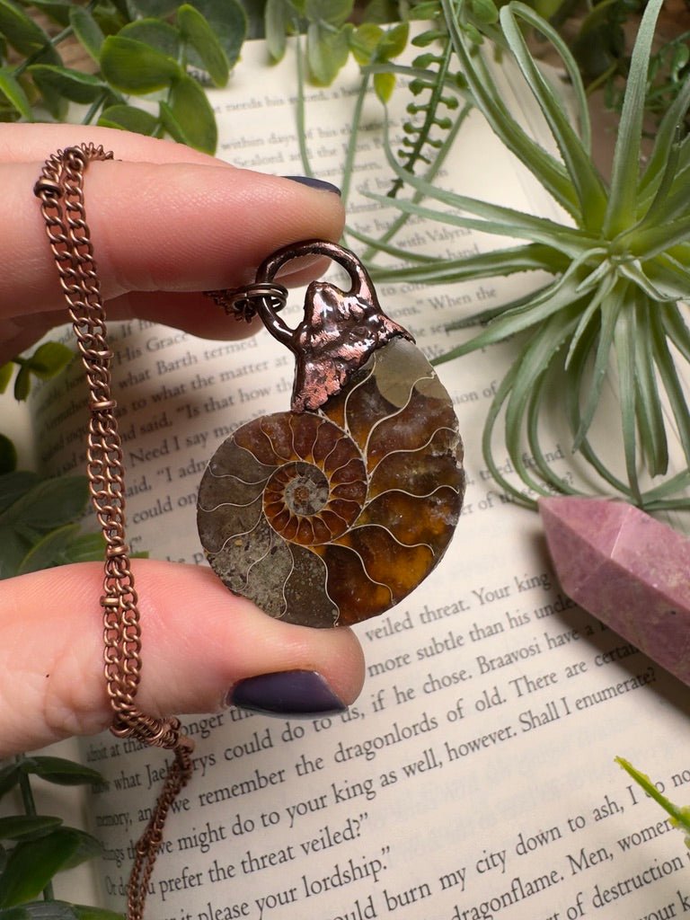 Ammonite Fossil Necklace | Copper Ashes