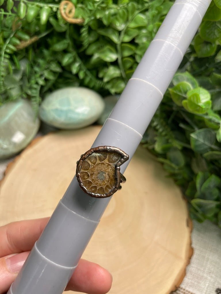 Ammonite Fossil Ring Size 11 | Copper Ashes