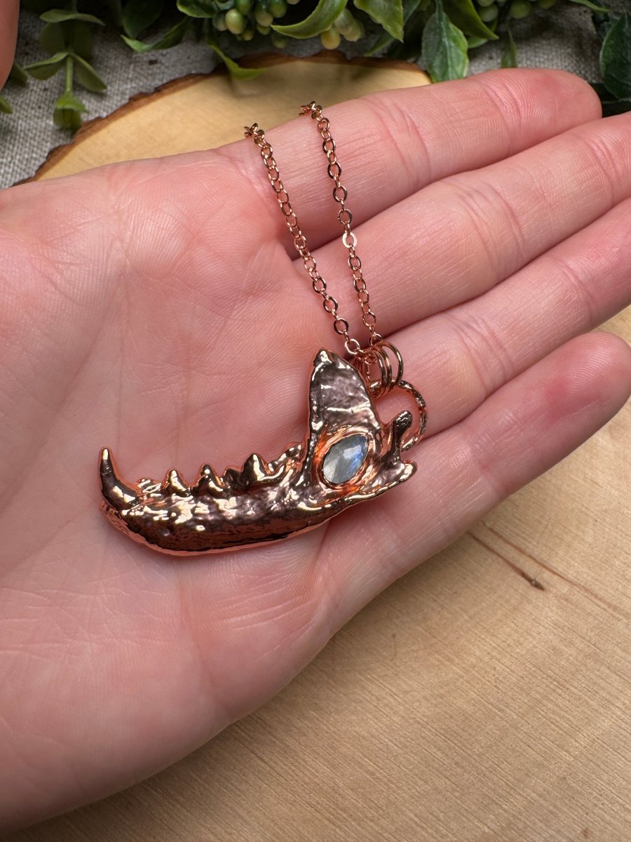 Angelle - Mink Jawbone and Moonstone Necklace | Copper Ashes