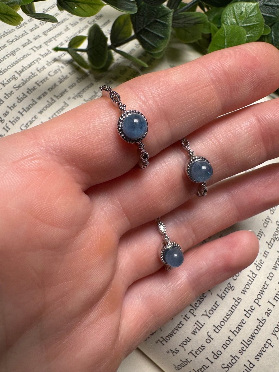 Aquamarine Adjustable Ring | Copper Ashes