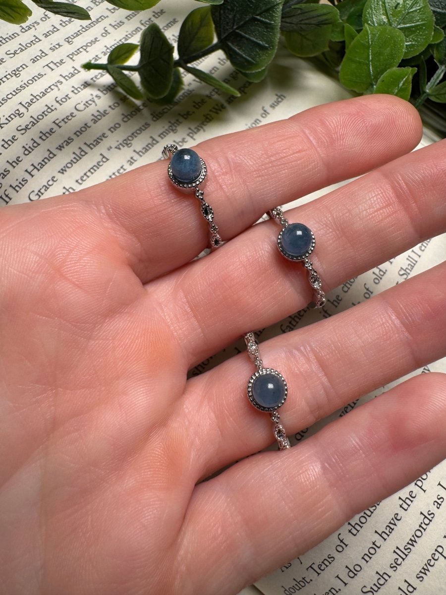 Aquamarine Adjustable Ring | Copper Ashes
