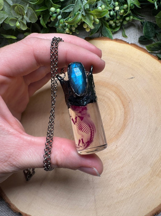 Ashen - Wet Specimen Diaphonized Pinkie Mouse and Labradorite Necklace | Copper Ashes