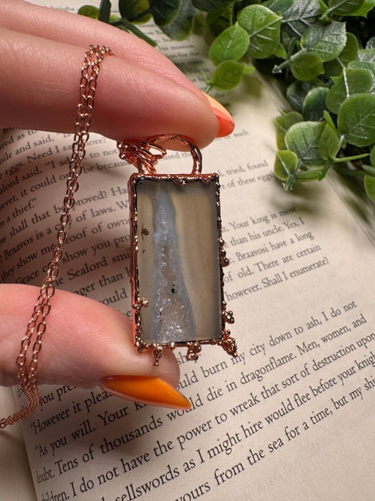 Aura Druzy Agate Necklace | Copper Ashes