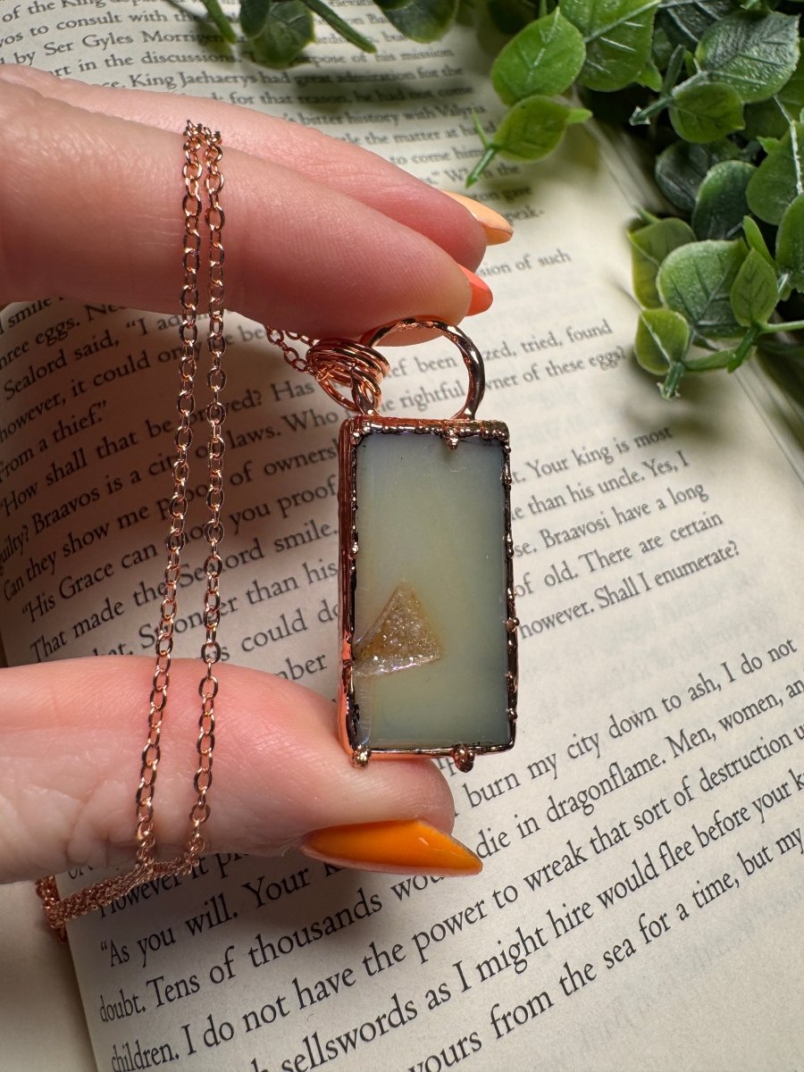 Aura Druzy Agate Necklace | Copper Ashes