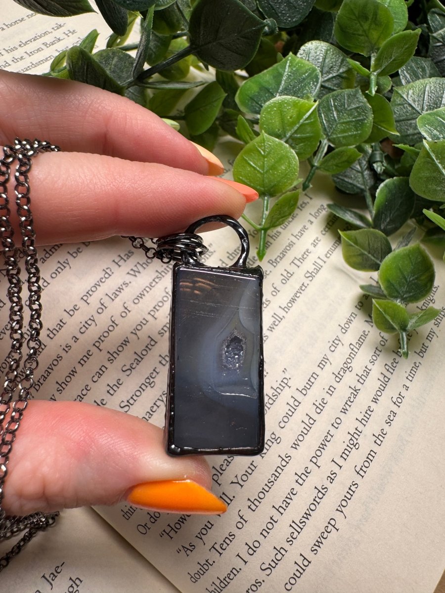 Aura Druzy Agate Necklace | Copper Ashes